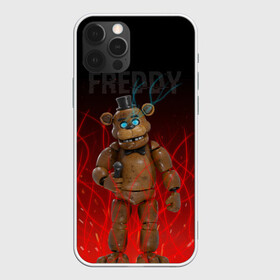 Чехол для iPhone 12 Pro с принтом FNAF FREDDY в Курске, силикон | область печати: задняя сторона чехла, без боковых панелей | игры | искры | красный | стиль | фнаф | фредди