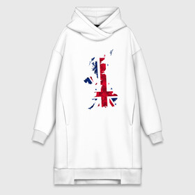 Платье-худи хлопок с принтом Великобритания в Курске,  |  | карта | мира | остров | силуэт | страны | флаг