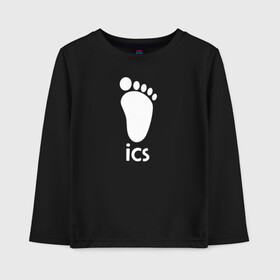 Детский лонгслив хлопок с принтом iCS Foot Logo Haikyu!! в Курске, 100% хлопок | круглый вырез горловины, полуприлегающий силуэт, длина до линии бедер | anime | haikyu | haikyuu | karasuno | manga | аниме | белый | волейбол | волейбольный клуб | икс | ицс | карасуно | корпорация | лого | логотип | манга | нога | организатор игр | след | старшая школа | ступня | хаику | хаикую