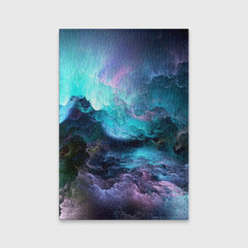 Обложка для паспорта матовая кожа с принтом Космическое море в Курске, натуральная матовая кожа | размер 19,3 х 13,7 см; прозрачные пластиковые крепления | вода | волны | космическое море | космос | море | облака | свет | шторм