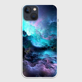 Чехол для iPhone 13 с принтом Космическое море в Курске,  |  | вода | волны | космическое море | космос | море | облака | свет | шторм