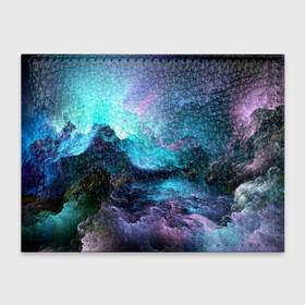 Обложка для студенческого билета с принтом Космическое море в Курске, натуральная кожа | Размер: 11*8 см; Печать на всей внешней стороне | вода | волны | космическое море | космос | море | облака | свет | шторм