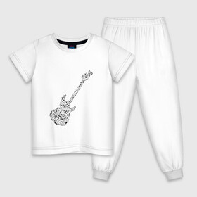 Детская пижама хлопок с принтом Музыка в Курске, 100% хлопок |  брюки и футболка прямого кроя, без карманов, на брюках мягкая резинка на поясе и по низу штанин
 | гитара | мелодия | музыка | ноты | струны