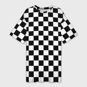Платье-футболка 3D с принтом Шахматист в Курске,  |  | chess | игра | король | ладья | математика | пешка | ферзь | чёрно белые | шах и мат | шахматист | шахматная доска | шахматные фигуры | шахматы