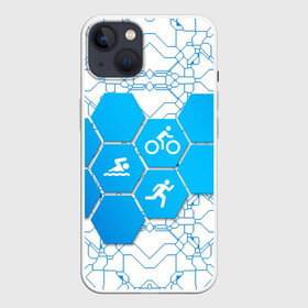 Чехол для iPhone 13 с принтом Плыви, Крути, Беги в Курске,  |  | bike | ironman | run | running | swim | swimming | triathlon | бег | бегун | велосипед | велоспорт | выносливость | железный человек | плавание | спорт на выносливость | триатлон | цикличный вид спорта