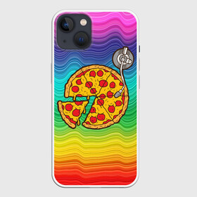 Чехол для iPhone 13 с принтом D.j Пицца в Курске,  |  | d.j | dj | pizza | диджей | музыка | музыканту | пицца | прикол | шутка