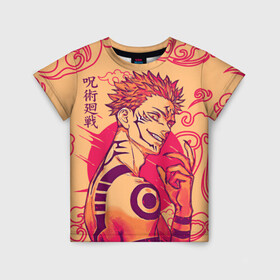 Детская футболка 3D с принтом Sukuna (Japan) в Курске, 100% гипоаллергенный полиэфир | прямой крой, круглый вырез горловины, длина до линии бедер, чуть спущенное плечо, ткань немного тянется | jujutsu kaisen | manga | satoru | sukuna | yuji | yuji itadori | аниме | битва магов | демон | магическая битва | магия | манга | рёмен сукуна