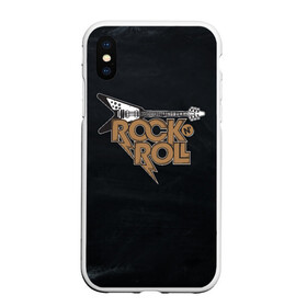 Чехол для iPhone XS Max матовый с принтом Rock n Roll Гитара в Курске, Силикон | Область печати: задняя сторона чехла, без боковых панелей | rock | rock n roll | roll | гитара | гитарист | музыкант | рок