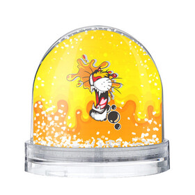 Игрушка Снежный шар с принтом Тигр из капель в Курске, Пластик | Изображение внутри шара печатается на глянцевой фотобумаге с двух сторон | дыра | дырка | крупная кошка | разрывает | тигр | тигрица