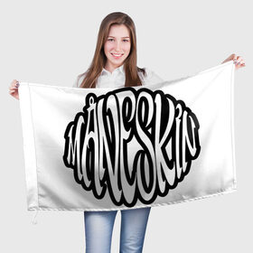Флаг 3D с принтом Maneskin в Курске, 100% полиэстер | плотность ткани — 95 г/м2, размер — 67 х 109 см. Принт наносится с одной стороны | evrovision | maneskin | manskin | moneskin | monskin | евровидение | манескин | манскин | монескин | монскин
