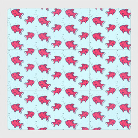Магнитный плакат 3Х3 с принтом Рыбки в Курске, Полимерный материал с магнитным слоем | 9 деталей размером 9*9 см | background | fish | pattern | паттерн | рыбки | рыбы | фон