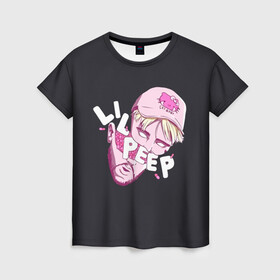 Женская футболка 3D с принтом Лил Пип в Курске, 100% полиэфир ( синтетическое хлопкоподобное полотно) | прямой крой, круглый вырез горловины, длина до линии бедер | hip hop | lil peep | rap | rep | густав элайджа | дшд зууз | исполнители | исполнитель | лил пип | музыка | реп