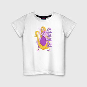 Детская футболка хлопок с принтом Rapunzel Princess в Курске, 100% хлопок | круглый вырез горловины, полуприлегающий силуэт, длина до линии бедер | disney | disney princess | rapunzel | дисней | прнцесса | рапунцель