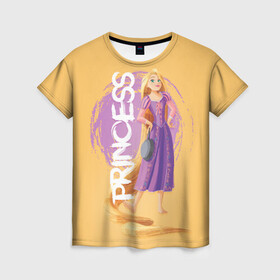 Женская футболка 3D с принтом Princess в Курске, 100% полиэфир ( синтетическое хлопкоподобное полотно) | прямой крой, круглый вырез горловины, длина до линии бедер | disney | disney princess | rapunzel | дисней | прнцесса | рапунцель