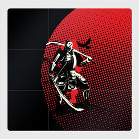 Магнитный плакат 3Х3 с принтом Самурай в Курске, Полимерный материал с магнитным слоем | 9 деталей размером 9*9 см | ronin | воин | ронин | самурай | свободный воин | странник | философия | япония