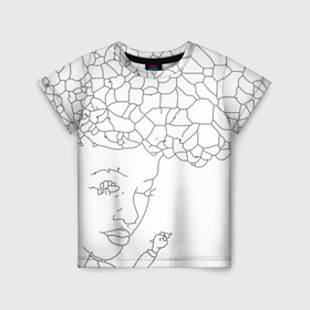 Детская футболка 3D с принтом Афро абстракция в Курске, 100% гипоаллергенный полиэфир | прямой крой, круглый вырез горловины, длина до линии бедер, чуть спущенное плечо, ткань немного тянется | абстракция | геометрия | девушка | кудряшки | линейно