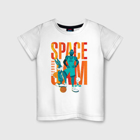 Детская футболка хлопок с принтом Space Jam Lebron в Курске, 100% хлопок | круглый вырез горловины, полуприлегающий силуэт, длина до линии бедер | bugs bunny | lebron james | space jam | space jam 2 | space jam a new legacy | tweety | vdzabma | багз банни | космический джем | космический джем 2 | космический джем: новое поколение | леброн джеймс | твити