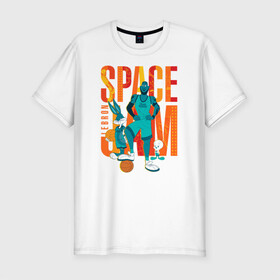 Мужская футболка хлопок Slim с принтом Space Jam Lebron в Курске, 92% хлопок, 8% лайкра | приталенный силуэт, круглый вырез ворота, длина до линии бедра, короткий рукав | bugs bunny | lebron james | space jam | space jam 2 | space jam a new legacy | tweety | vdzabma | багз банни | космический джем | космический джем 2 | космический джем: новое поколение | леброн джеймс | твити