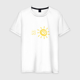 Мужская футболка хлопок с принтом Я солнышко в Курске, 100% хлопок | прямой крой, круглый вырез горловины, длина до линии бедер, слегка спущенное плечо. | sun | надпись | солнце | солнышко | я