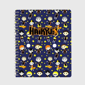 Тетрадь с принтом Команда Карасуно | Haikyuu!! в Курске, 100% бумага | 48 листов, плотность листов — 60 г/м2, плотность картонной обложки — 250 г/м2. Листы скреплены сбоку удобной пружинной спиралью. Уголки страниц и обложки скругленные. Цвет линий — светло-серый
 | Тематика изображения на принте: anime | haikyu | haikyuu | karasuno | manga | аниме | асахи азумане | волейбол | волейбольный клуб | вороны | карасуно | коши сугавара | манга | рюноске танака | старшая школа | тобио кагеяма | хаику | хаикую | шоё хината