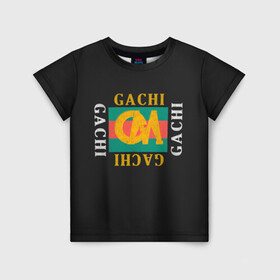 Детская футболка 3D с принтом ГачиМучи в Курске, 100% гипоаллергенный полиэфир | прямой крой, круглый вырез горловины, длина до линии бедер, чуть спущенное плечо, ткань немного тянется | gachi | gachimuchi | mem | muchi | гачи | гачимучи | мем | мучи