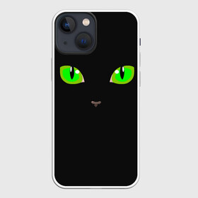 Чехол для iPhone 13 mini с принтом КОШАЧЬИ ГЛАЗКИ в Курске,  |  | Тематика изображения на принте: cat | cat eyes | eyes | аниме | взгляд | глаза | глаза кошки | глазки | животные | зелёный | киса | кот | коте | котейка | котенок | котэ | котя | кошачий глаз | кошачьи глаза | кошечка | кошка | мордочка