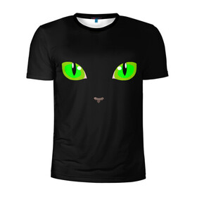 Мужская футболка 3D спортивная с принтом КОШАЧЬИ ГЛАЗКИ в Курске, 100% полиэстер с улучшенными характеристиками | приталенный силуэт, круглая горловина, широкие плечи, сужается к линии бедра | cat | cat eyes | eyes | аниме | взгляд | глаза | глаза кошки | глазки | животные | зелёный | киса | кот | коте | котейка | котенок | котэ | котя | кошачий глаз | кошачьи глаза | кошечка | кошка | мордочка