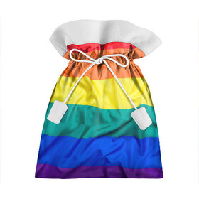Подарочный 3D мешок с принтом Радуга - мятая ткань полотно в Курске, 100% полиэстер | Размер: 29*39 см | gey | би | гендер | квир | маска | меньшинства | огбткю | равноправие | радуга | радужный | трансгендер | трансы | флаг