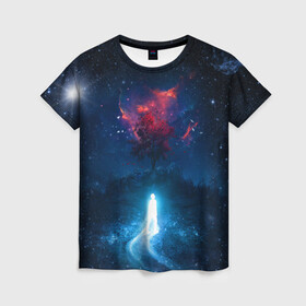 Женская футболка 3D с принтом Душа идущая в космос | Soul space (Z) в Курске, 100% полиэфир ( синтетическое хлопкоподобное полотно) | прямой крой, круглый вырез горловины, длина до линии бедер | colors | galaxy | paints | soul | space | star
nebula | абстракция | вселенная | галактика | душа | звезда | звезды | космический | краски | планеты