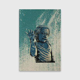 Обложка для паспорта матовая кожа с принтом Эйнштейн  в Курске, натуральная матовая кожа | размер 19,3 х 13,7 см; прозрачные пластиковые крепления | Тематика изображения на принте: альберт | арт | графика | ученый | физика | формулы | эйнштейн