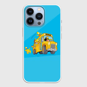 Чехол для iPhone 13 Pro с принтом Автобус в Неверленд в Курске,  |  | bart | gomer | liza | simpsons | the simpson | барт | гомер | лиза | мульт | мультфильм | симпсоны