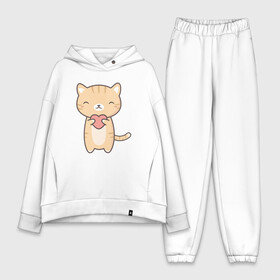 Женский костюм хлопок Oversize с принтом Love Cat в Курске,  |  | animal | cat | cute | kitty | love | meow | друг | животные | киска | кися | китти | кот | котенок | котик | котэ | кошечка | кошка | любовь | мур | мяу | питомец | сердце