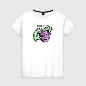 Женская футболка хлопок с принтом REMORSE в Курске, 100% хлопок | прямой крой, круглый вырез горловины, длина до линии бедер, слегка спущенное плечо | remorse | голова | мозгоеды | монстр | страшный | хоррор | человек