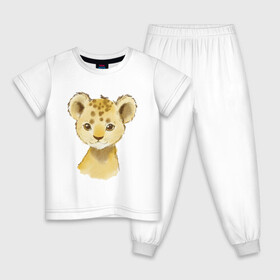 Детская пижама хлопок с принтом Нарисованный львенок  в Курске, 100% хлопок |  брюки и футболка прямого кроя, без карманов, на брюках мягкая резинка на поясе и по низу штанин
 | иллюстрации | кошки | львенок | милые звери | рисунки | хужожники