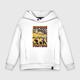 Детское худи Oversize хлопок с принтом Simpsons fighters в Курске, френч-терри — 70% хлопок, 30% полиэстер. Мягкий теплый начес внутри —100% хлопок | боковые карманы, эластичные манжеты и нижняя кромка, капюшон на магнитной кнопке | bart | gomer | liza | simpsons | the simpson | барт | гомер | лиза | мардж | мульт | мультфильм | симпсоны