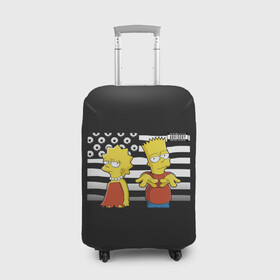 Чехол для чемодана 3D с принтом Альбом года в Курске, 86% полиэфир, 14% спандекс | двустороннее нанесение принта, прорези для ручек и колес | bart | liza | simpsons | the simpson | барт | лиза | мульт | мультфильм | симпсоны