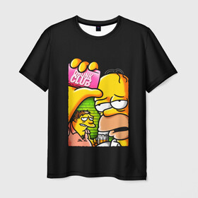Мужская футболка 3D с принтом Drunk club в Курске, 100% полиэфир | прямой крой, круглый вырез горловины, длина до линии бедер | fight club | gomer | simpsons | the simpson | бойцовский клуб | гомер | мульт | мультфильм | симпсоны