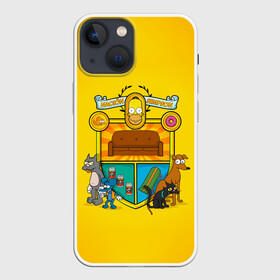 Чехол для iPhone 13 mini с принтом Simpsons nation в Курске,  |  | gomer | simpsons | the simpson | гомер | мульт | мультфильм | симпсоны