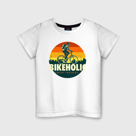 Детская футболка хлопок с принтом Велоголик в Курске, 100% хлопок | круглый вырез горловины, полуприлегающий силуэт, длина до линии бедер | bmx | rider | велогонки | рампа | экстремальный спорт | экстрим | экстримрайдер