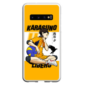 Чехол для Samsung Galaxy S10 с принтом Юу Нишиноя из Карасуно Haikyu!! в Курске, Силикон | Область печати: задняя сторона чехла, без боковых панелей | Тематика изображения на принте: 4 номер | anime | haikyu | haikyuu | karasuno | manga | аниме | божественный хранитель карасуно | волейбол | волейбольный клуб | карасуно | манга | ноя сан | саеко | старшая школа | супер либеро | хаику | хаикую | юу чан