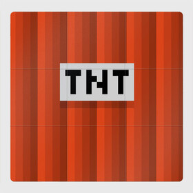 Магнитный плакат 3Х3 с принтом TNT в Курске, Полимерный материал с магнитным слоем | 9 деталей размером 9*9 см | игры | красный | лето | майнкрафт | тнт