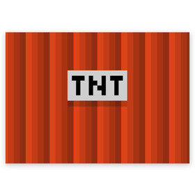 Поздравительная открытка с принтом TNT в Курске, 100% бумага | плотность бумаги 280 г/м2, матовая, на обратной стороне линовка и место для марки
 | Тематика изображения на принте: игры | красный | лето | майнкрафт | тнт