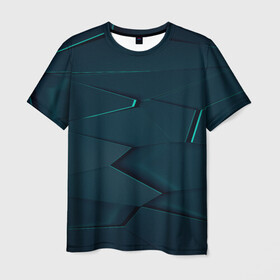 Мужская футболка 3D с принтом GEOMETRY в Курске, 100% полиэфир | прямой крой, круглый вырез горловины, длина до линии бедер | геометрия | минимализм. | плиты | разлом | фигуры
