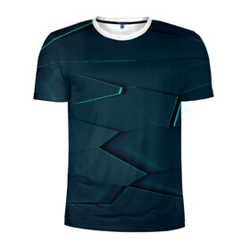 Мужская футболка 3D спортивная с принтом GEOMETRY в Курске, 100% полиэстер с улучшенными характеристиками | приталенный силуэт, круглая горловина, широкие плечи, сужается к линии бедра | геометрия | минимализм. | плиты | разлом | фигуры