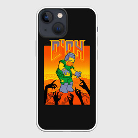 Чехол для iPhone 13 mini с принтом Doom x Simpsons в Курске,  |  | doom | gomer | simpsons | the simpson | гомер | дум | мульт | мультфильм | симпсоны