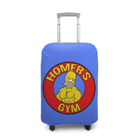 Чехол для чемодана 3D с принтом Спортзал Гомера в Курске, 86% полиэфир, 14% спандекс | двустороннее нанесение принта, прорези для ручек и колес | gomer | gym | simpsons | the simpson | гомер | качалка | мульт | мультфильм | симпсоны | спортзал | спортсменам | спортсмену