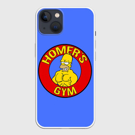 Чехол для iPhone 13 с принтом Спортзал Гомера в Курске,  |  | gomer | gym | simpsons | the simpson | гомер | качалка | мульт | мультфильм | симпсоны | спортзал | спортсменам | спортсмену