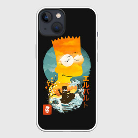 Чехол для iPhone 13 с принтом Барт в Азии в Курске,  |  | bart | simpsons | the simpson | азия | барт | мульт | мультфильм | симпсоны | япония