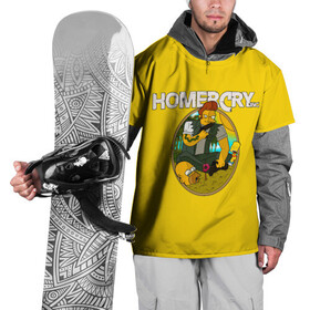 Накидка на куртку 3D с принтом Homer Cry в Курске, 100% полиэстер |  | far cry | farcray | gomer | homer | simpsons | the simpson | гомер | мульт | мультфильм | симпсоны | фар край