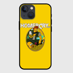 Чехол для iPhone 13 mini с принтом Homer Cry в Курске,  |  | far cry | farcray | gomer | homer | simpsons | the simpson | гомер | мульт | мультфильм | симпсоны | фар край
